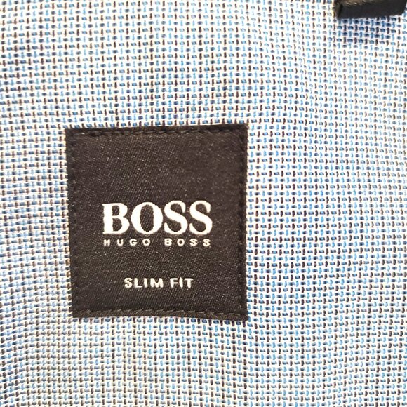 BOSS Hugo Boss Slim Fit Button-Down Shirt – Men’s XL – Blue Plaid – Two Chest Po - Picture 10 of 13